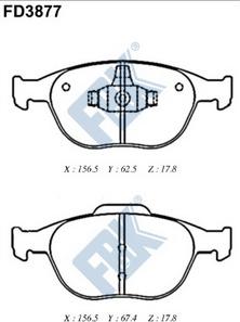 FBK FD3877 - Bremžu uzliku kompl., Disku bremzes adetalas.lv