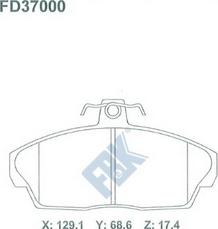 FBK FD37000 - Bremžu uzliku kompl., Disku bremzes adetalas.lv