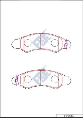 FBK FD7051 - Bremžu uzliku kompl., Disku bremzes adetalas.lv