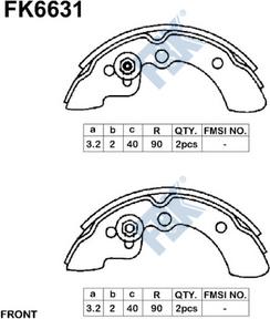 FBK FK6631 - Bremžu loku komplekts adetalas.lv