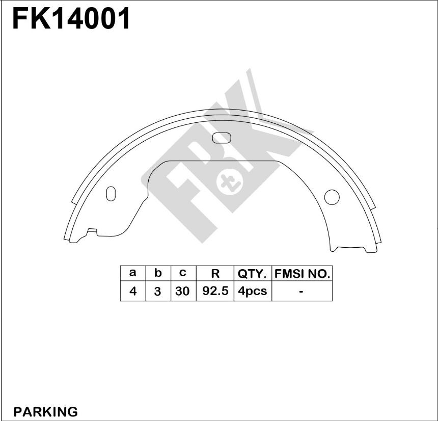 FBK FK14001 - Bremžu loku kompl., Stāvbremze adetalas.lv