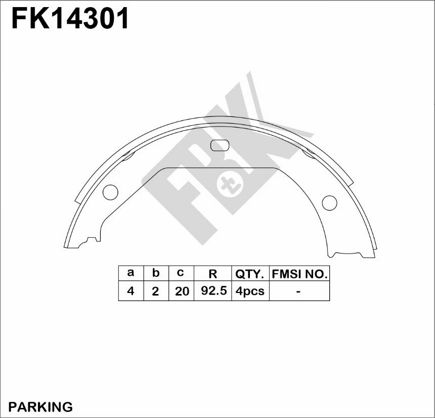 FBK FK14301 - Bremžu loku kompl., Stāvbremze adetalas.lv