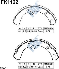 FBK FK1122 - Bremžu loku komplekts adetalas.lv
