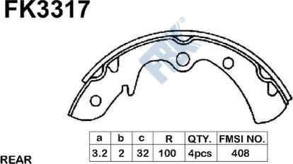 FBK FK3317 - Bremžu loku komplekts adetalas.lv