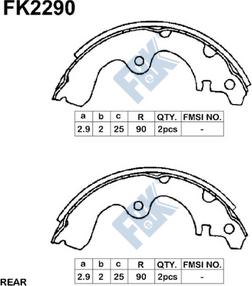 FBK FK2290 - Bremžu loku komplekts adetalas.lv