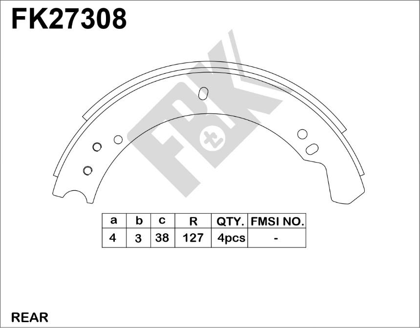 FBK FK27308 - Bremžu loku komplekts adetalas.lv