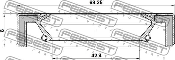 Febest 95GAY-44680808R - Vārpstas blīvgredzens, Piedziņas vārpsta adetalas.lv