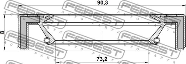 Febest 95GAY-75900808R - Vārpstas blīvgredzens, Piedziņas vārpsta adetalas.lv