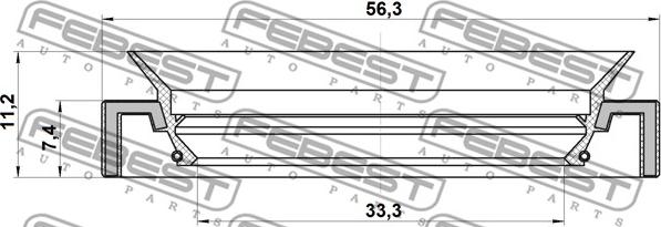 Febest 95HAY-35560711C - Vārpstas blīvgredzens, Piedziņas vārpsta adetalas.lv