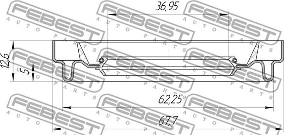 Febest 95HDS-38620513X - Vārpstas blīvgredzens, Piedziņas vārpsta adetalas.lv