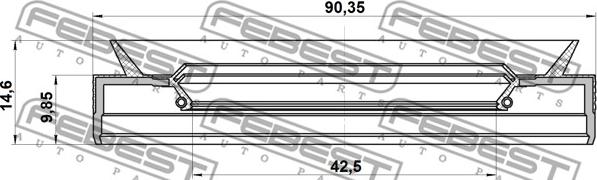 Febest 95PES-44901015C - Vārpstas blīvgredzens, Piedziņas vārpsta adetalas.lv