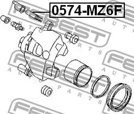 Febest 0574-MZ6F - Vadīkla, Bremžu suports adetalas.lv