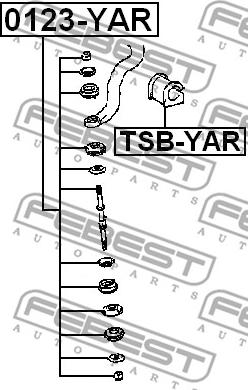 Febest 0123-YAR - Stiepnis / Atsaite, Stabilizators adetalas.lv