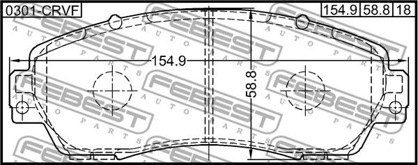 Febest 0301-CRVF - Bremžu uzliku kompl., Disku bremzes adetalas.lv