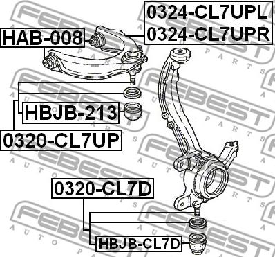 Febest 0320-CL7UP - Balst / Virzošais šarnīrs adetalas.lv