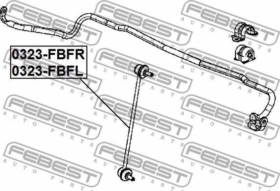 Febest 0323-FBFL - Stiepnis / Atsaite, Stabilizators adetalas.lv