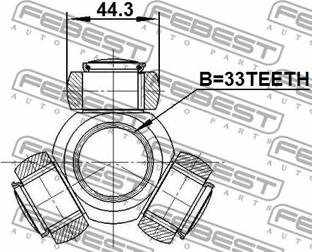 Febest 0216-J10 - 'Tripod' šarnīrs, Piedziņas vārpsta adetalas.lv