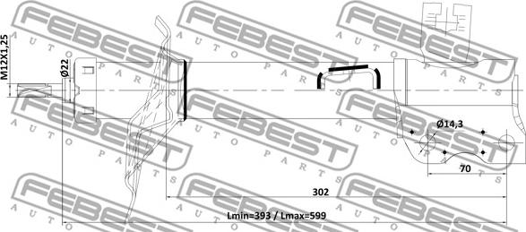 Febest 02110-005RL - Amortizators adetalas.lv