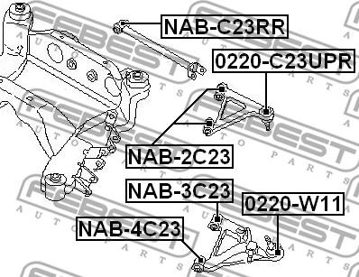 Febest NAB-3C23 - Piekare, Šķērssvira adetalas.lv