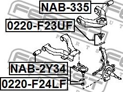 Febest 0220-F24LF - Balst / Virzošais šarnīrs adetalas.lv