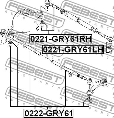 Febest 0221-GRY61RH - Stūres šķērsstiepņa uzgalis adetalas.lv