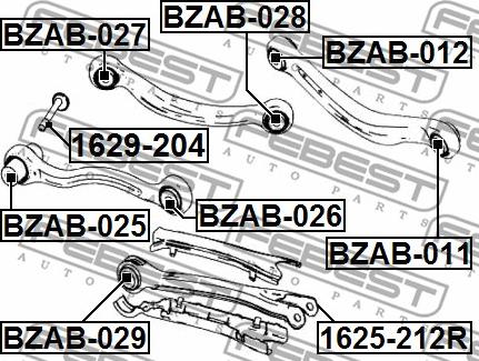 Febest 1629-204 - Riteņu sagāzuma regulēšanas skrūve adetalas.lv