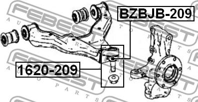 Febest 1620-209 - Balst / Virzošais šarnīrs adetalas.lv