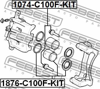 Febest 1074-C100F-KIT - Vadīkla, Bremžu suports adetalas.lv