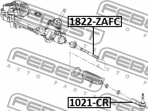 Febest 1822-ZAFC - Aksiālais šarnīrs, Stūres šķērsstiepnis adetalas.lv