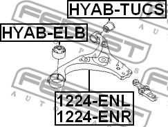 Febest 1224-ENR - Neatkarīgās balstiekārtas svira, Riteņa piekare adetalas.lv