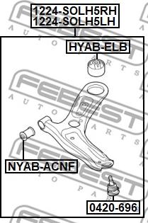 Febest 1224-SOLH5LH - Neatkarīgās balstiekārtas svira, Riteņa piekare adetalas.lv