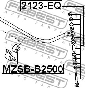 Febest 2123-EQ - Stiepnis / Atsaite, Stabilizators adetalas.lv