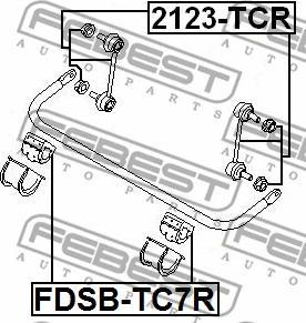 Febest 2123-TCR - Stiepnis / Atsaite, Stabilizators adetalas.lv