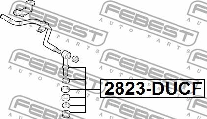 Febest 2823-DUCF - Stiepnis / Atsaite, Stabilizators adetalas.lv