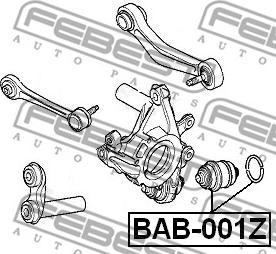 Febest BAB-001Z - Piekare, Šķērssvira adetalas.lv