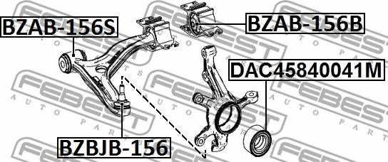 Febest BZBJB-156 - Remkomplekts, Balst / Virzošais šarnīrs adetalas.lv