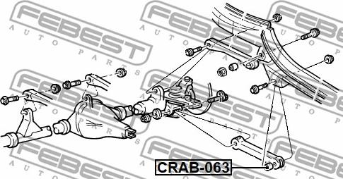 Febest CRAB-063 - Piekare, Šķērssvira adetalas.lv