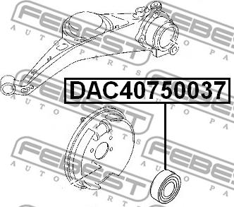 Febest DAC40750037 - Riteņa rumbas gultnis adetalas.lv