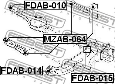 Febest FDAB-010 - Piekare, Šķērssvira adetalas.lv