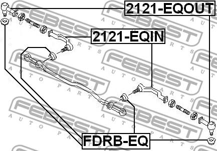 Febest FDRB-EQ - Remkomplekts, Stūres šķērsstiepņa uzgalis adetalas.lv