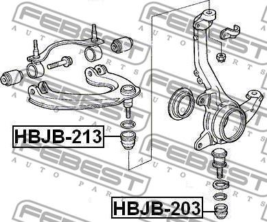 Febest HBJB-203 - Remkomplekts, Balst / Virzošais šarnīrs adetalas.lv