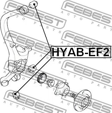 Febest HYAB-EF2 - Piekare, Šķērssvira adetalas.lv