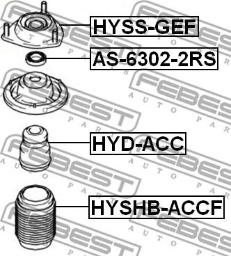 Febest HYSHB-ACCF - Aizsargvāciņš / Putekļusargs, Amortizators adetalas.lv