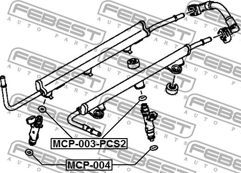 Febest MCP-003-PCS2 - Blīvgredzens, Iesmidzināšanas sprausla adetalas.lv