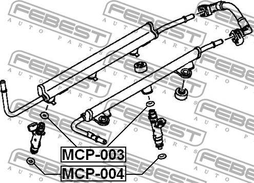 Febest MCP-004 - Blīvgredzens, Iesmidzināšanas sprausla adetalas.lv