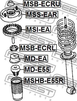 Febest MSB-ECRL - Distanccaurule, Amortizators adetalas.lv