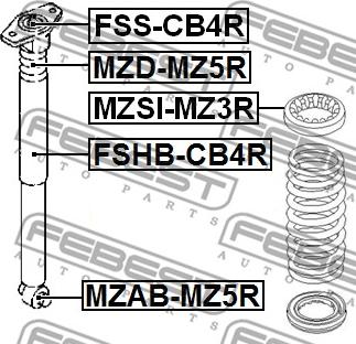 Febest MZAB-MZ5R - Bukse, amortizators adetalas.lv