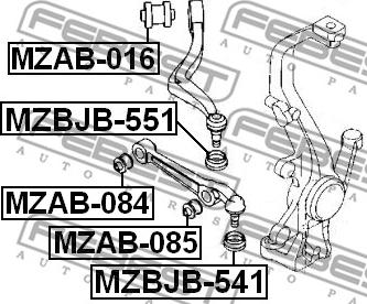 Febest MZBJB-541 - Remkomplekts, Balst / Virzošais šarnīrs adetalas.lv