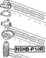 Febest NSHB-P10R - Aizsargvāciņš / Putekļusargs, Amortizators adetalas.lv