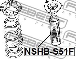 Febest NSHB-S51F - Putekļu aizsargkomplekts, Amortizators adetalas.lv